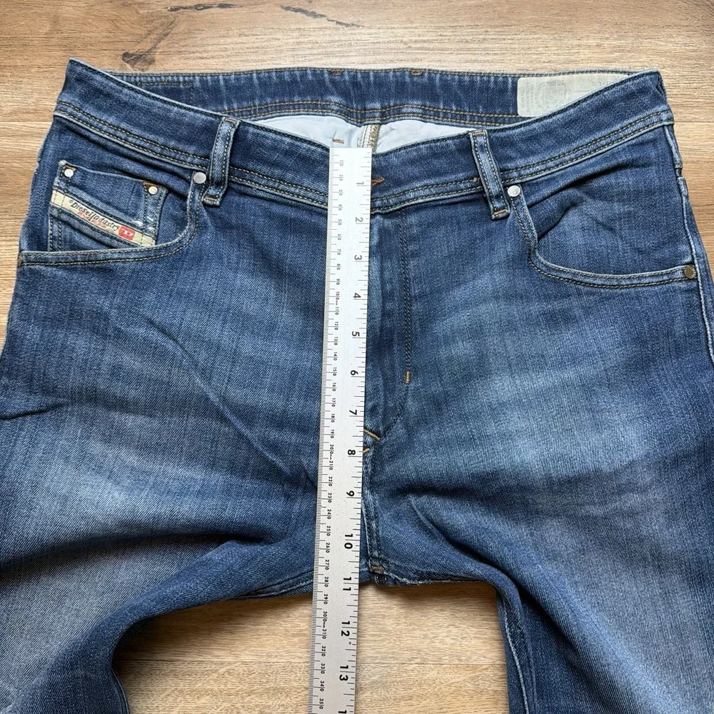 Diesel Krayver Jeans Men 31x30 Blue Slim Carrot Stretch Dark Wash Distress R86L0